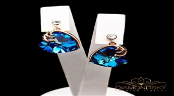 Auskari "Okeāna Sirds II" ar Swarovski™ kristāliem