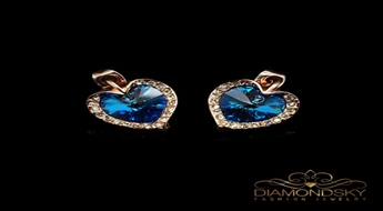 Auskari "Okeāna Sirds III" ar Swarovski™ kristāliem