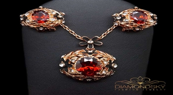 Komplekts "Alberts (Siam)" ar Swarovski™ kristāliem