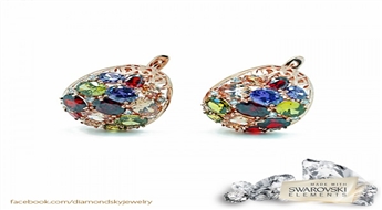 Auskari "Vasaras Diena" ar Swarovski™ kristāliem