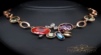 Kaklarota "Zelta Romantika" ar Swarovski™ kristāliem