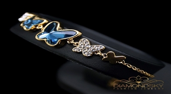 Aproce "Karaliskais Tauriņš (Bermuda Blue)" ar Swarovski™ kristāliem