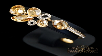 Aproce "Dios II (Golden Shadow)" ar Swarovski™ kristāliem
