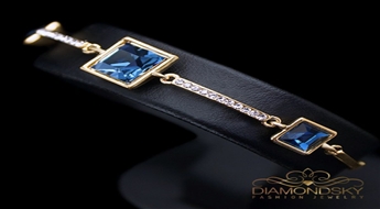 Aproce "Meža Nimfa II (Denim Blue)" ar Swarovski™ kristāliem