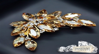 Broša "Medus Raksts" ar Swarovski™ kristāliem