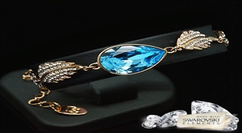 Aproce "Šampanieša Lāses (Aquamarine) ar Swarovski™ kristāliem