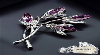 Broša "Burvīgā Izcilība (Fuchsia)" ar Swarovski™ kristāliem