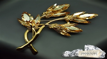 Broša "Burvīgā Izcilība (Golden Shadow)" ar Swarovski™ kristāliem