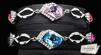 Роскошный позолоченный браслет “Грация” с кристаллами Swarovski Elements™ по ознакомительной цене!
