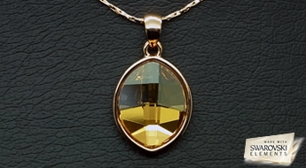 Ļoti elegants apzeltīts kulons "Dvēseles Spogulis" ar klasisku dizainu un Swarovski Elements™ kristālu medus krāsā ar bezgalīgu granējuma dziļumu.