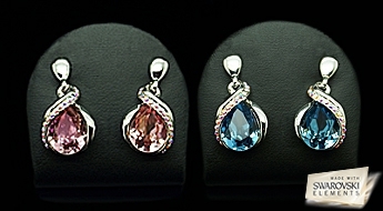 Очень красивые позолоченные серьги “Монами” с кристаллами Swarovski Elements™ по ознакомительной цене!