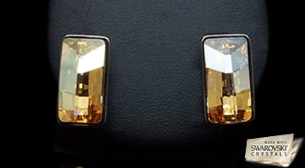 Unikāli apzeltīti auskari "Zelta Maģija" ar Swarovski™ kristāliem zelta krāsā.