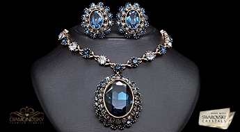 Позолоченный винтажный комплект “Королевский Кристалл” с Австрийскими кристаллами Swarovski™ по ознакомительной цене!