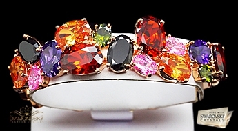 Шикарный позолоченный браслет “Жемани II” с разноцветными кристаллами Swarovski™.