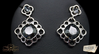 Оригинальные позолоченные серьги “Затмение” с Австрийским кристаллами Swarovski™.