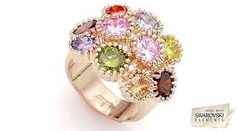 Яркое и модное кольцо “Хани” с кристаллами Swarovski Elements, по невероятной цене!