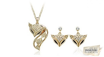 Комплект бижутерии “Золотая лисичка” с яркими кристаллами Swarovski Elements™ по невероятной цене!