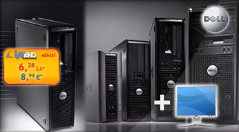Jaudīgs un mūsdienīgs personālais dators DELL Business ar licencētu Windows XP Proffesional + 17 LCD monitors (refurbished) dāvanā