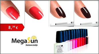 Eiropas manikīrs ar ilgnoturīgu Shellac laku ar 58% atlaidi!