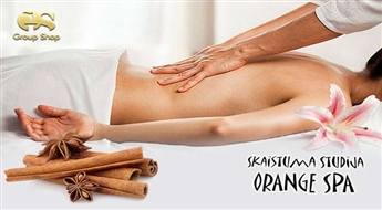 Cтудия красоты "Orange Spa" предлагает отличную возможность насладиться масажем всего тела c корицей + обёртывание ( 90 минут ) со скидкой 50%!