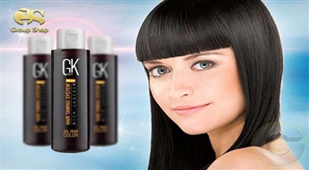 Покраска волос в один тон краской "Oil Hair Color" c комплексом Juvexin +  стрижка горячими ножницами + укладка со скидкой 56%!