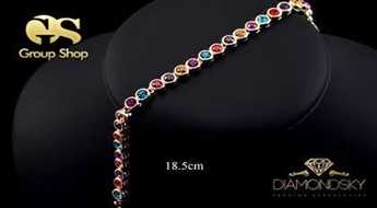Apžilbinošs mirdzums! Apzeltīta aproce ar 30 daudzkrāsainiem Austrijas Stellux™ (Swarovski) kristāliem.
