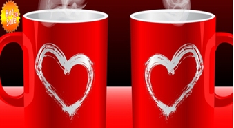 Valentīndienas krūzīte ar personalizētu apdruku par 50% lētāk!