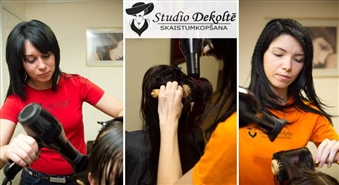 Palutini savus matus ar atjaunojošu matu masku + galvas masāžu un burvīgu matu sakārtojumu salonā Dekoltē ar 55% atlaidi!
