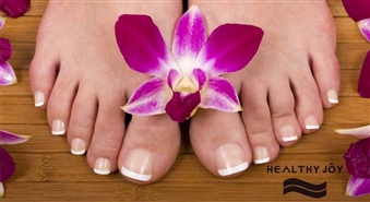 Skaistuma noslēpums! Aparāta pedikīrs un nagu pārklāšana ar "Shellac" laku, ko veic profesionāli kosmetologi salonā "Healthy Joy" ar 55% atlaidi!