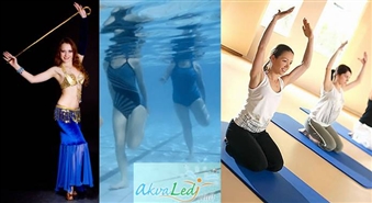Trīs dažādu nodarbību vienreizējie apmeklējumi - ūdens aerobika, pilates, austrumu dejas nodarbības ar 60% atlaidi! Uzlabo veselību ar ''AKVA LEDY CLUB''!