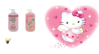 Komplekts HELLO KITTY - dušas želeja 500ml + šampūns 500ml ar 50% atlaidi!