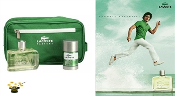 Komplekts Lacoste Essential EDT 125ml+ 75ml deostick+ kosmētikas somiņa ar 33% atlaidi!
