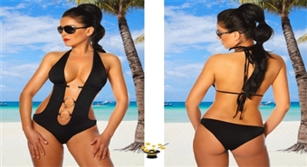 Elegants peldkostīms-Monokini melns ar 50% atlaidi!