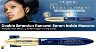 Skropstu tuša L'Oreal Paris Double extension renewal serum inside black ar 50% atlaidi!