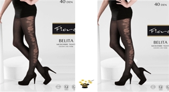 Elegantas melnas zeķubikses ar ziedu rakstu sānos Fiore Belite 40DEN ar 51% atlaidi!