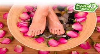 Ļaujiet savām kājām atslābināties! SPA pedikīrs ar skrubi, masku un lakas pārklājumu - atlaide 50%