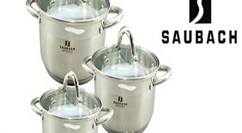 28Ls par kvalitatīvu, nerūsējošā tērauda 3 katlu komplektu "SAUBACH". Īstiem gardēžiem!