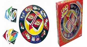 8Ls par jautru "UNO Spin" kāršu spēle visai ģimenei!