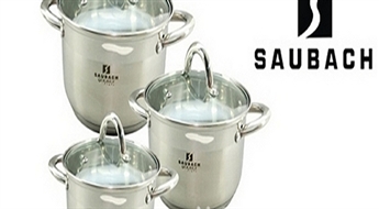 25Ls par kvalitatīvu, nerūsējošā tērauda 3 katlu komplektu "SAUBACH". Īstiem gardēžiem!