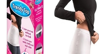 3Ls/4.27€ maskējošās vidukļa jostas "Trendy Top". Komplektā ir melna un balta. Ar “Trendy Top” nav jāuztraucas par kailo vēderu-muguru un redzamo apakšveļu!