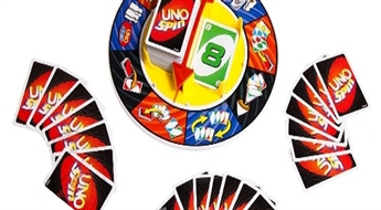 9Ls/12.81€ par jautru "UNO Spin" kāršu spēle visai ģimenei!