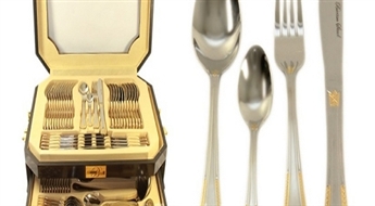 70Ls/99.60€ par skaistu un elegantu koka koferi ar virtuves piederumiem 12 personām! "Barton Steel" kvalitāte!