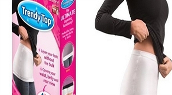 3Ls/4.27€ maskējošās vidukļa jostas "Trendy Top". Komplektā ir melna un balta. Ar “Trendy Top” nav jāuztraucas par kailo vēderu-muguru un redzamo apakšveļu!