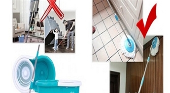 12Ls/17.07€ par ērtu grīdas mazgāšanas komplektu - birsti ar mikrošķiedras mopu un spaini ar skalošanas un nosusināšanas mehānismu!