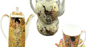 No 10.95€/7.70Ls par porcelāna tasīšu komplektu vai tējkannu ar Gustava Klimta bildēm! Skaistām tējas ceremonijām!