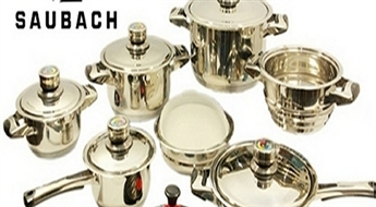 65.45€/46Ls par 16 daļu virtuves katlu komplektu "Saubach"! Gatavo ar prieku!