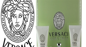 No 9.10€/6.40Ls par "Versace Eau de Parfum" vai “Versace Versense kit” mini tualetes ūdens, dušas želejas un ķermeņa losjona komplektu!
