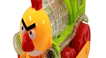 5.95€/4.18Ls par jautru rotaļu vilcieniņu "Angry Birds", kas tumsā mirgo un spēlē mūziku!