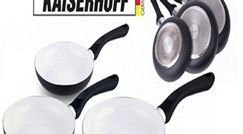 Garantētā Vācu kvalitāte! No 6.50Ls par izvēlētā izmēra "Kaiserhoff" pannu ar baltu keramikas pārklājumu!