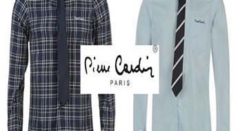 10.05Ls par klasisku un vienmēr modē "Pierre Cardin" XL izmēra kreklu ar garām piedurknēm ar saderīgu kaklasaiti!